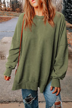 Load image into Gallery viewer, Green Drop Shoulder Ribbed Trim Oversized Sweatshirt
