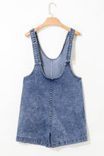 Load image into Gallery viewer, Online Dusk Blue Sleeveless U Neck Patched Pocket Denim Romper
