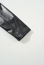 Load image into Gallery viewer, Online Black PU Leather Lapel Collar Zipper Jacket
