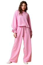 Load image into Gallery viewer, Online Bonbon Solid Color Drawstring Long Sleeve Top and Pants Set
