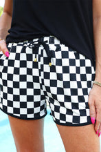 Load image into Gallery viewer, Online Rose Checkered Drawstring Elastic Waist Casual Shorts
