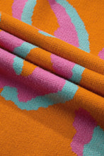 Load image into Gallery viewer, Online Orange Leopard Colorblock Ribbed Edge Sweater
