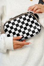 Load image into Gallery viewer, Online White Checkered Print Buckle Wide Belt Crossbody Bag
