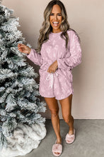 Load image into Gallery viewer, Online Lavendula Textured Leopard Fleece Loose Two Piece Lounge Set
