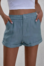 Load image into Gallery viewer, Cuffed Leg Opening Paper-bag Waist Casual Shorts
