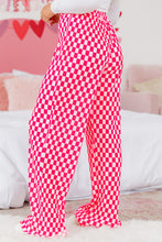 Load image into Gallery viewer, Online Pink Checkered Buttoned Shirt and High Waist Pants Pajama Set
