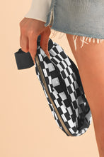 Load image into Gallery viewer, Online White Checkered Print Buckle Wide Belt Crossbody Bag
