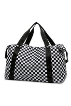 Load image into Gallery viewer, Online Black Checkered Print Large Capacity Tote Bag
