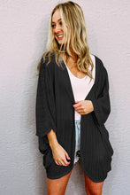Load image into Gallery viewer, Black Pink Sheer Lightweight Knit Long Sleeve Cardigan
