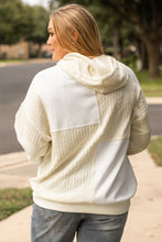 Load image into Gallery viewer, Online Beige Textured Patchwork Exposed Seam Plus Size Hoodie
