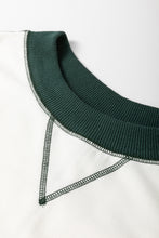 Load image into Gallery viewer, Online White Stripe Colorblock Sleeve Exposed Seam Fake-2-Piece Sweatshirt
