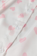 Load image into Gallery viewer, White Love Heart Print Drop Shoulder Puff Sleeve Shirt
