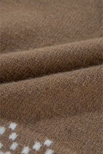 Load image into Gallery viewer, Online Brown Western Printed Ribbed Trim Collared Zip up Cardigan
