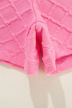 Load image into Gallery viewer, Online Sachet Pink Checkered Textured Tee and Drawstring Shorts
