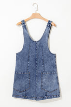 Load image into Gallery viewer, Online Dusk Blue Sleeveless U Neck Patched Pocket Denim Romper
