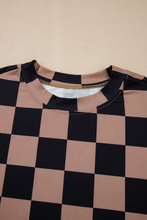 Load image into Gallery viewer, Online Light French Beige Checkmate Boyfriend Casual Tee
