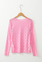 Load image into Gallery viewer, Online White Mesh Bow Pattern Long Sleeve Top
