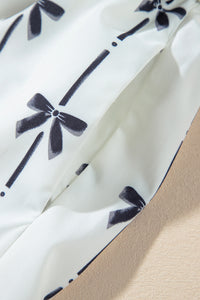 Online Black Bow Print Smocked Square Neck Ruffle Tiered Maxi Dress