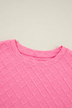 Load image into Gallery viewer, Online Sachet Pink Checkered Textured Tee and Drawstring Shorts
