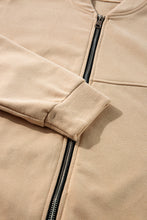 Load image into Gallery viewer, Online Black Solid Seamed Zipper Jacket and Drawstring Waist Pants Set
