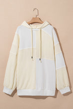 Load image into Gallery viewer, Online Beige Textured Patchwork Exposed Seam Plus Size Hoodie
