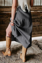 Load image into Gallery viewer, Online Dark Grey Fully Buttoned Long Denim Skirt

