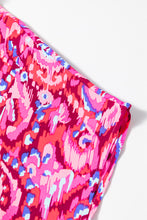 Load image into Gallery viewer, Online Pink Abstract Print V Neck Half Sleeve Loose Fit Tunic Blouse
