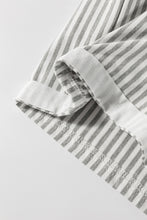 Load image into Gallery viewer, Online Gray Stripe Mixed Print Short Sleeve Top and Pocketed Shorts Set
