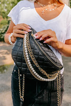 Load image into Gallery viewer, Black Faux Leather Quilted Crossbody Bag

