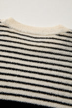 Load image into Gallery viewer, Online Black white Striped O Neck Sweater Vest
