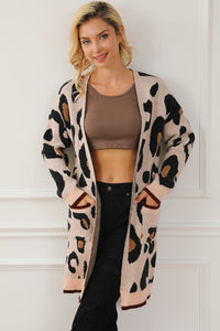 Online Leopard Animal Print Open Midi Cardigan