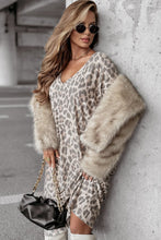 Load image into Gallery viewer, Gray Leopard Print V Neck Loose Fit Mini Dress
