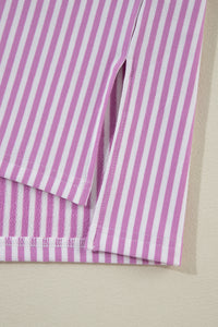 Online White Stripe Patchwork Bracelet Sleeve Plus Size T Shirt