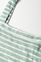 Load image into Gallery viewer, Online Green Stripe Shirred Frilled High Waist Sleeveless Loose Fit Maxi Dress
