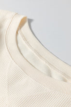 Load image into Gallery viewer, Online White Solid Color Waffle Knit Drop Shoulder Plus Size Sweatshirt
