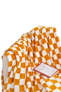 Online Chestnut Checkerboard Printed Soft Throw Blanket 120*200cm