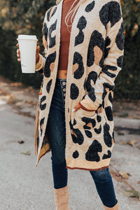 Online Leopard Animal Print Open Midi Cardigan