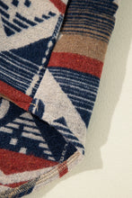 Load image into Gallery viewer, Online Brown Western Aztec Collared Button-up Sweatshirt
