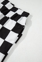 Load image into Gallery viewer, Online Black Checkerboard Elastic Waist Pocketed Joggers
