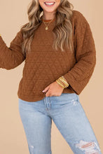 Load image into Gallery viewer, Chestnut Casual Crinkle Quilted Pullover Top
