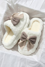 Load image into Gallery viewer, Online Camel Contrast Bowknot Applique Plush Winter Slippers (Bow Colors May Differ by Batch)
