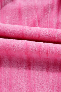 Online Strawberry Pink Flounce Sleeve Tiered Ruffled Velvet Mini Dress