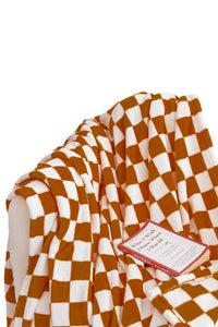 Online Chestnut Checkerboard Printed Soft Throw Blanket 120*200cm