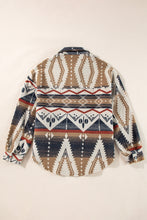 Load image into Gallery viewer, Online Brown Western Aztec Collared Button-up Sweatshirt
