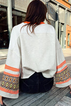 Load image into Gallery viewer, Online Apricot Western Aztec Patch Mineral Wash Loose Fit Top
