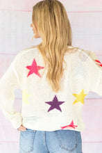 Load image into Gallery viewer, White Colorful Star Pattern Loose Sweater
