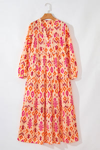 Online Black Western Abstract Geometric Printed Maxi Dress