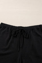 Load image into Gallery viewer, Online Black Textured Hoodie and Shorts Plus Size Two Piece Set
