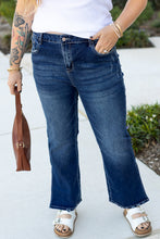 Load image into Gallery viewer, Online Dirty blue Plus Size High Waist Side Slits Flare Jeans
