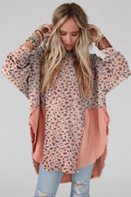 Load image into Gallery viewer, Online Brown Printed Raw Edge Leopard Patchwork Oversized Blouse
